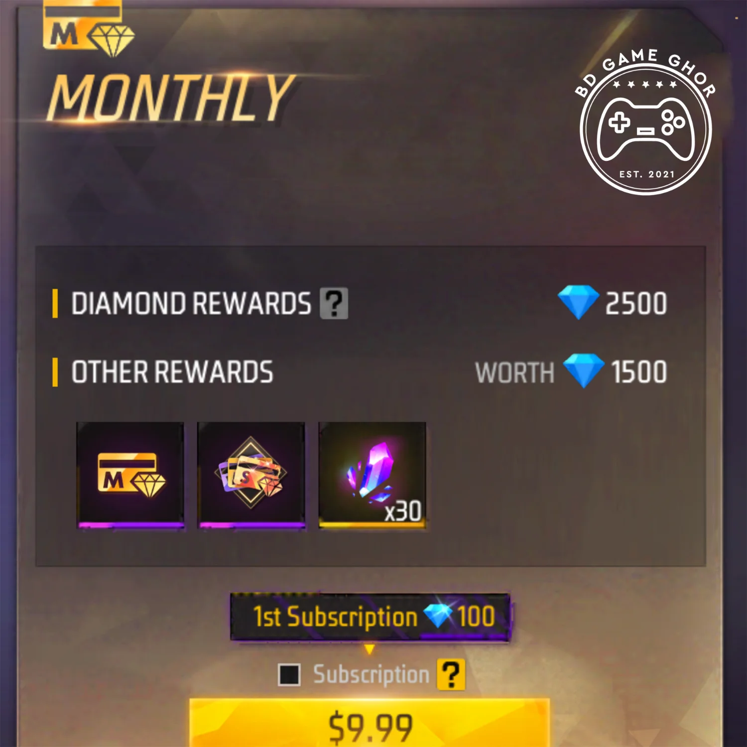 Free Fire Monthly Membership BD