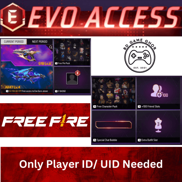 Free Fire Evo Access Top Up UID BD